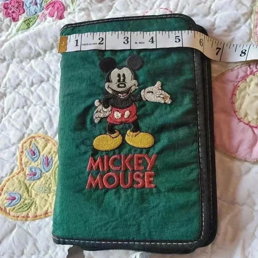 Mickey Mouse daily planner vintage green nylon embroidered Mickey mouse …